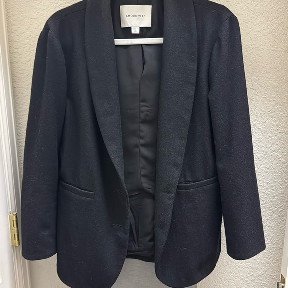 Black oversized wool blazer - Picture 1 of 4